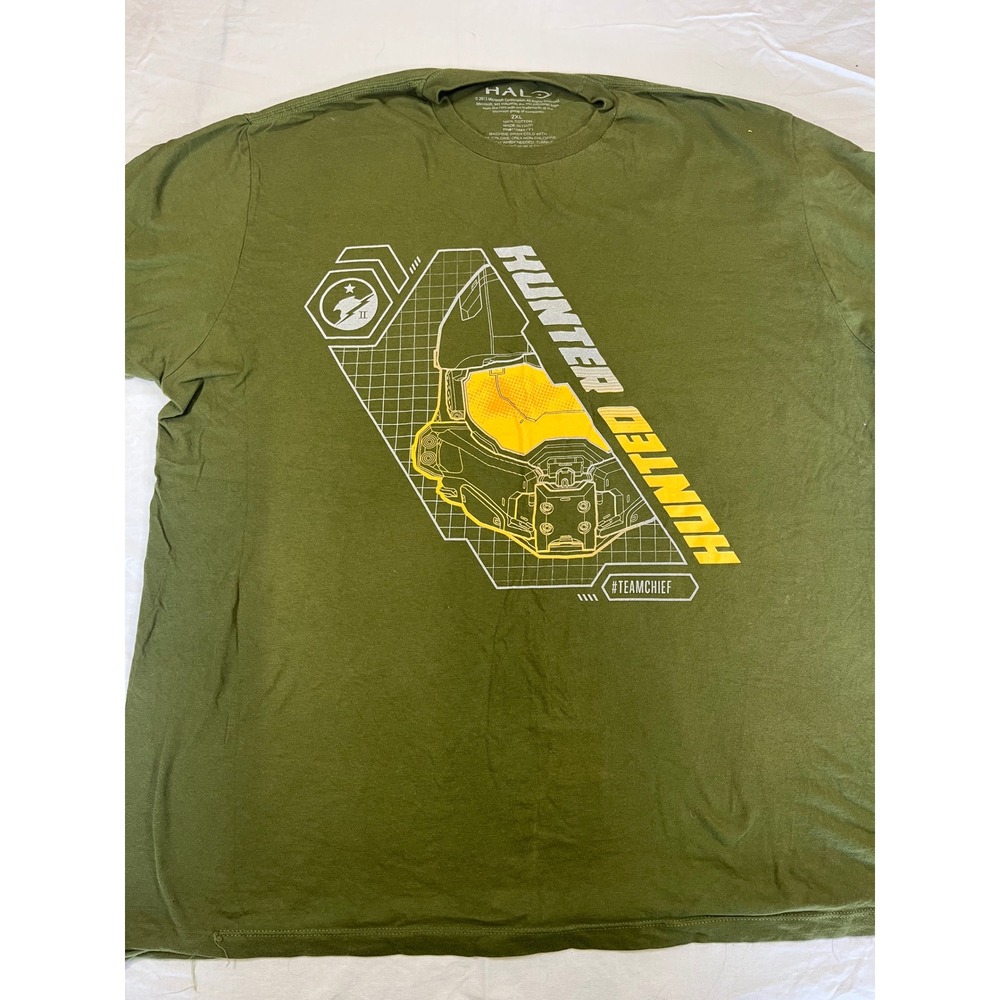 Halo 5 Hunter Hunted Mast Chief T-Shirt Men's Army Green 2XL SS 2015 Retro